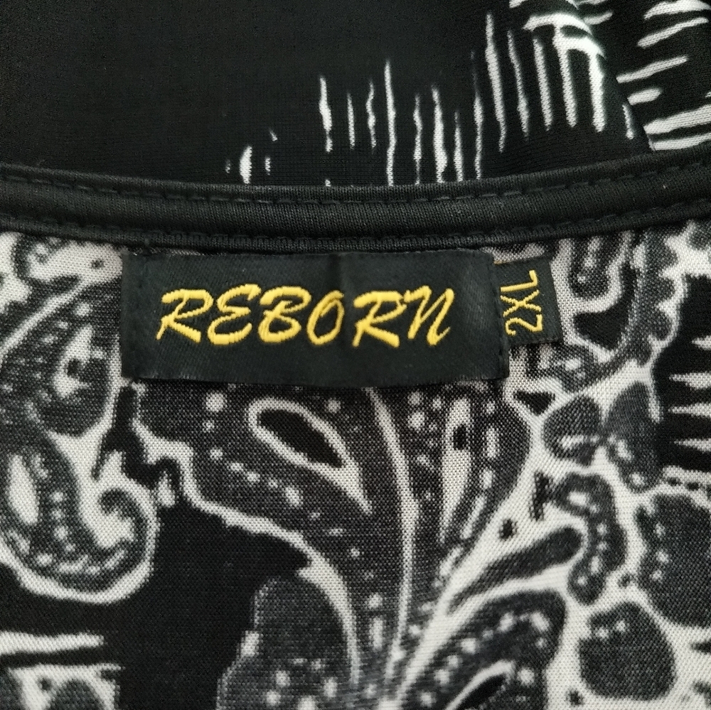 [5x$20] Black Beige Patterned Dress / 2X - Picture 5 of 7